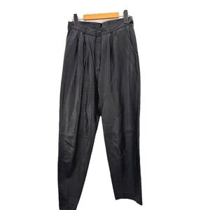 Vintage Leder Echtes Leather Pants  Womens XSmall Quiet Luxury Mob Wife 80's